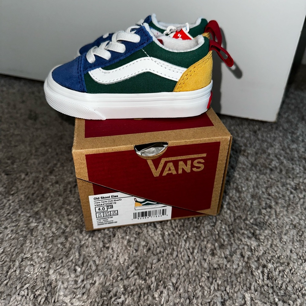 Vans Toddler Sneakers in Blue, Green, and Yellow